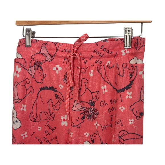 Disney Pajama Pants Medium M Pink Winnie the Pooh Eeyore Lounge Disneycore - Picture 2 of 8